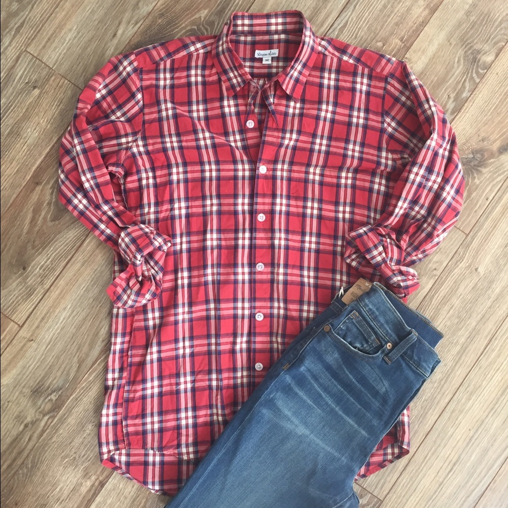 EUC Steven Alan Boyfriend Plaid Shirt